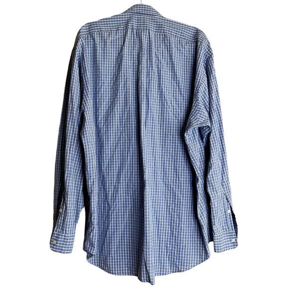 Ralph Lauren Blake Button Up Shirt Men Size XL Blue Plaid Business Career - Picture 2 of 9